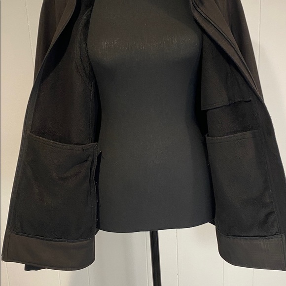 Free Country Jacket Moto Faux Fur Fleece Lined Black Monochrome Plaid Size Large - Picture 10 of 12